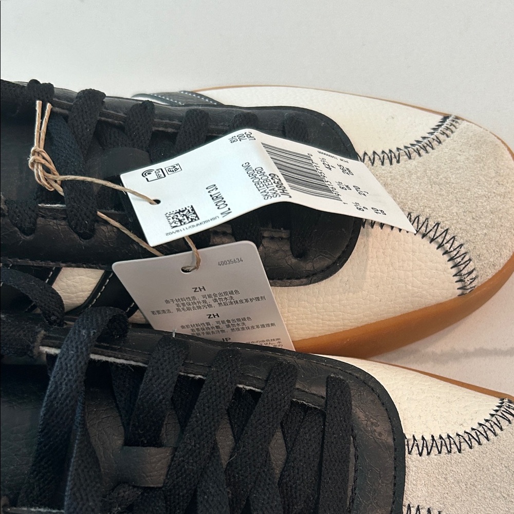 adidas Women’s Black, White & Gum Retro Court Sneakers - Picture 4 of 4